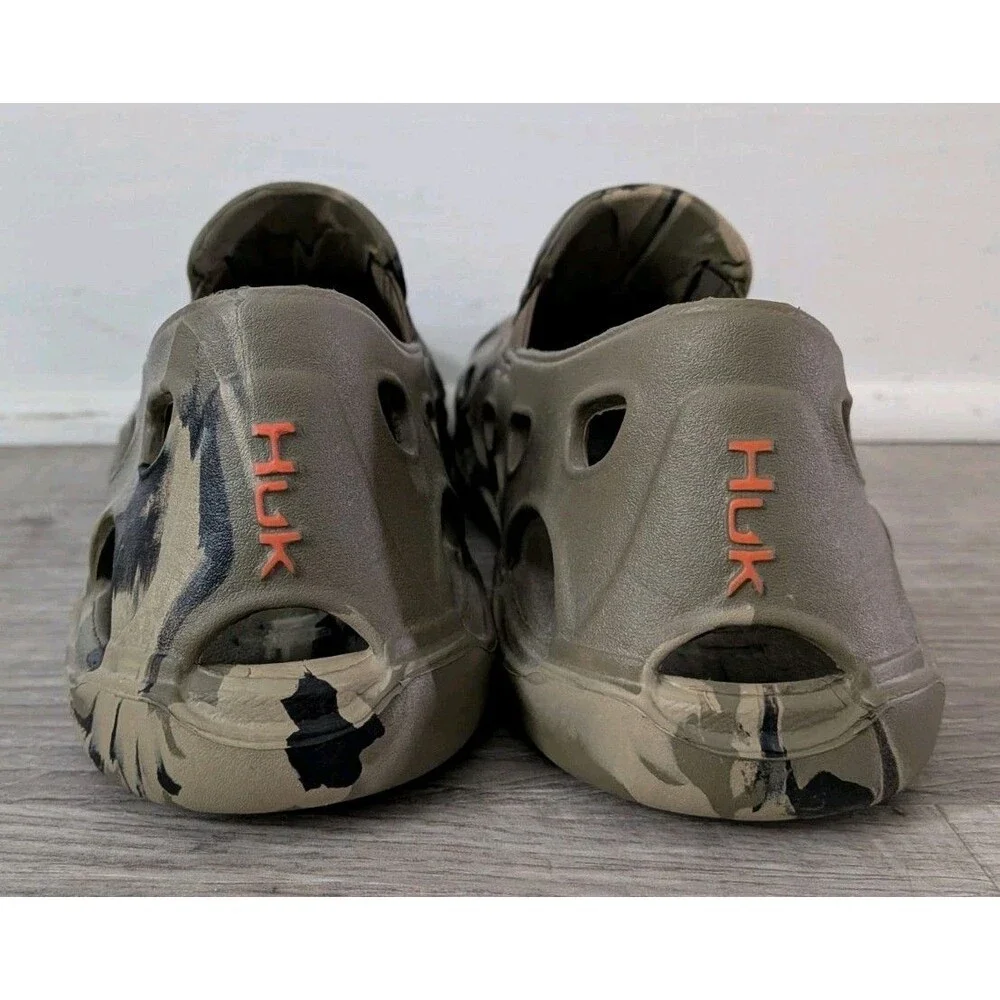 Huk Performance Fishing Brewster ATR Men’s Sz 9 Rubber Shoes Green Camo